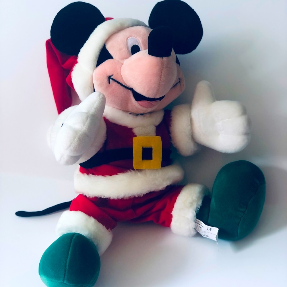 Vintage Disney 14” Mickey Santa Plush